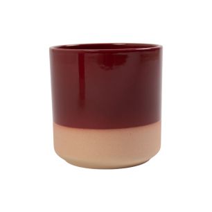 Cylinder Planter Ceramic Dip-Dye Bordeaux Red h10 d10 