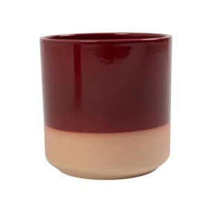 Cylinder Planter Ceramic Dip-Dye Bordeaux Red h13 d13 