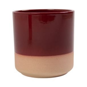 Cylinder Planter Ceramic Dip-Dye Bordeaux Red h15 d15 