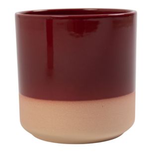 Cylinder Planter Ceramic Dip-Dye Bordeaux Red h17 d17 