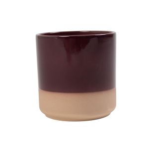 Cylinder Planter Ceramic Dip-Dye Aubergine Purple h10 d10 
