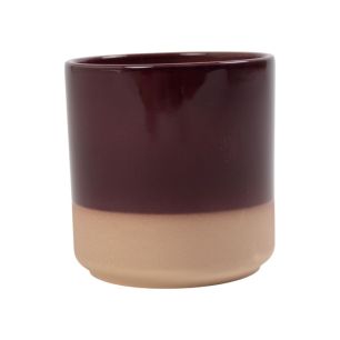 Cylinder Planter Ceramic Dip-Dye Aubergine Purple h13 d13 