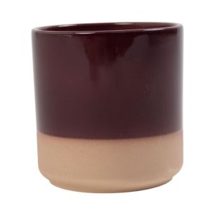 Cylinder Planter Ceramic Dip-Dye Aubergine Purple h15 d15 