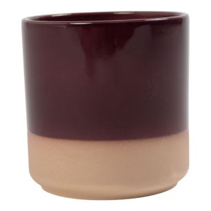 Cylinder Planter Ceramic Dip-Dye Aubergine Purple h17 d17 