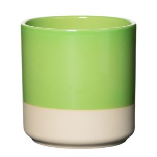 Cylinder Planter Ceramic Dip-Dye Apple Green h15 d15 