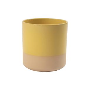 Cylinder Planter Ceramic Dip-Dye Butter Yellow h13 d13 