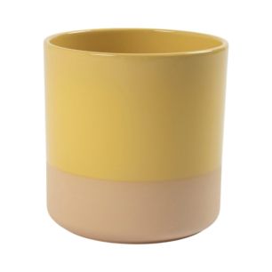 Cylinder Planter Ceramic Dip-Dye Butter Yellow H17 D17