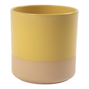 Cylinder Planter Ceramic Dip-Dye Butter Yellow H17,5 D18,5