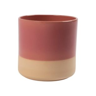 Cylinder Planter Ceramic Dip-Dye Raspberry h15 d15 
