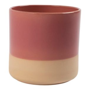 Cylinder Planter Ceramic Dip-Dye Raspberry H17,5 D18,5