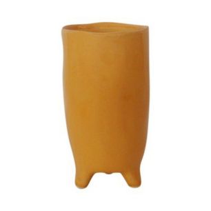 Foot Planter Ceramic amber h20 d11 
