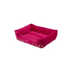 Panier Animal S broderie rose fuchsia 55x42x15cm