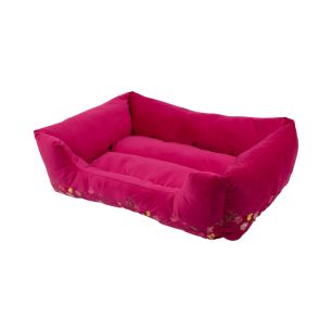 Panier Animal L broderie rose fuchsia 80x60x22cm