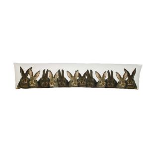 canvas draught excluder rabbits brown 20x90cm