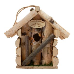 Nichoir en bois troncs d'arbres h20 d22x14cm