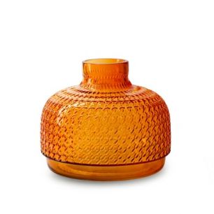 Round vase 'sari' orange h17.5 d20.5 cm