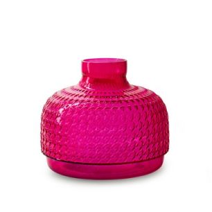 Round vase 'sari' fuchsia h17.5 d20.5 cm