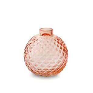 Round vase 'maura' pink h9 d8 cm