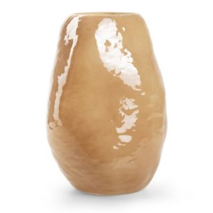 Round vase 'fiep' beige shiny h24.5 d17.5 cm